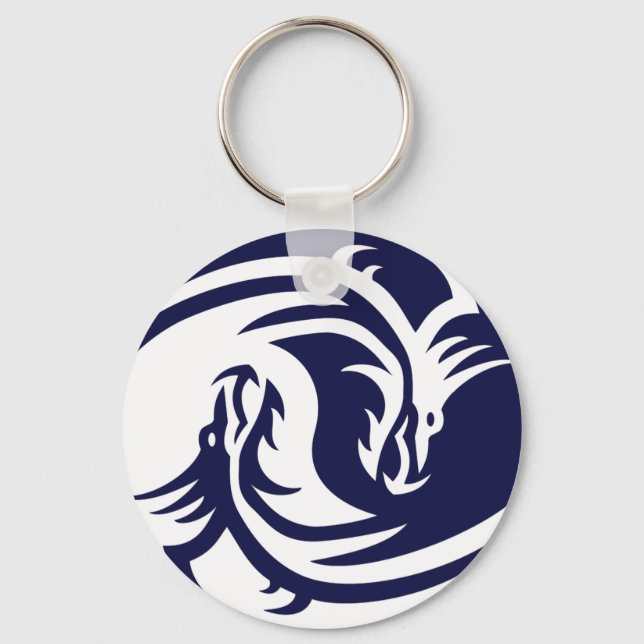 Chaveiro Tribal Dragon Yin Yang (Personalizável) (Frente)