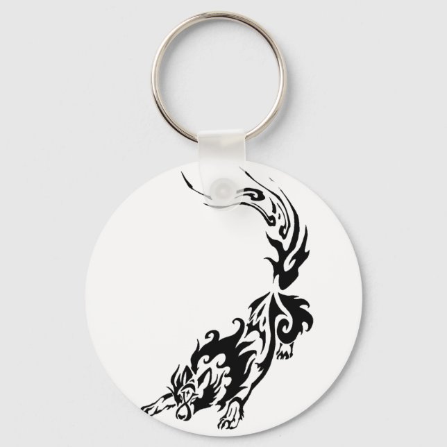 Chaveiro Tribal Fiery Wolf Pounching.png (Frente)