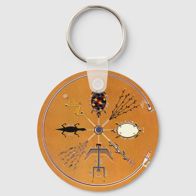 Chaveiro Tribal Nativa Americana de Pintura (Frente)