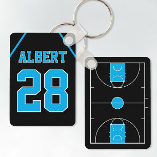 Chaveiro Tribunal de Basquete Preto e Azul Personalizado e