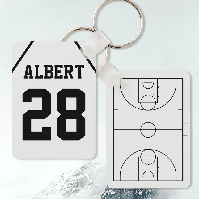 Chaveiro Tribunal Personalizado de Basquete com Nome do Jog (Criador carregado)