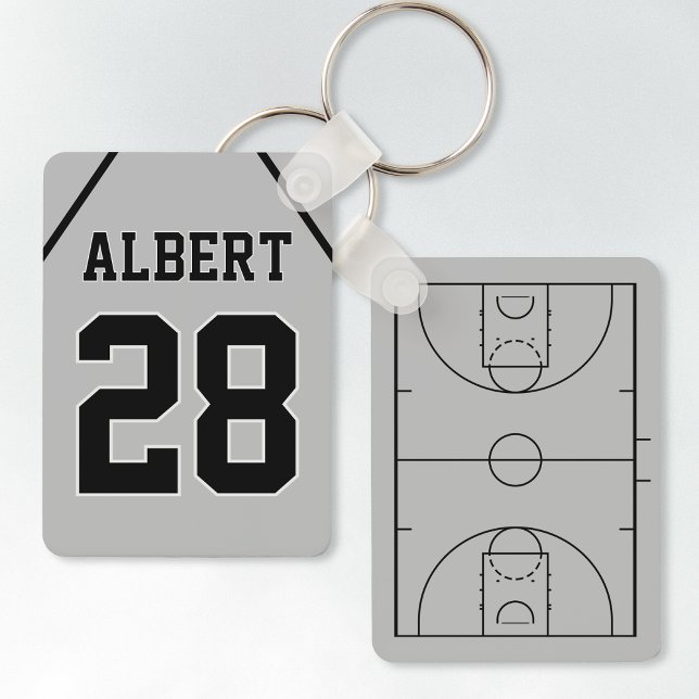 Chaveiro Tribunal Personalizado de Prata e Basquete Negro e (Criador carregado)