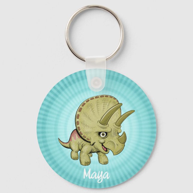 Chaveiro Triceratops Fofo Personalizado (Frente)