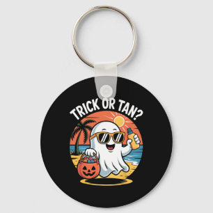 Chaveiro Trick Or Tan Engraçado Halloween Fantasma Fofo Pra