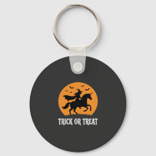 Chaveiro Trick or Treat Bruxa Unicórnio Design de Halloween