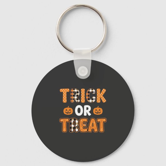 Chaveiro Trick or Treat Halloween Abóbora Design Vector_1 (Frente)