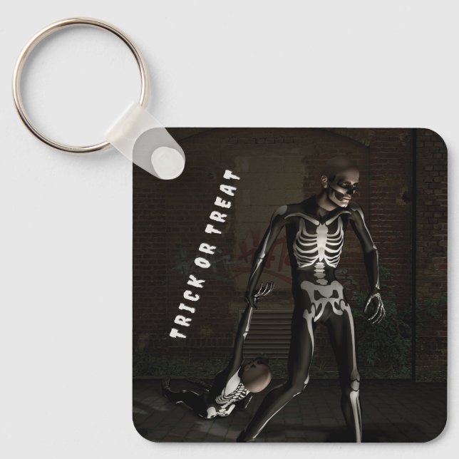 Chaveiro Trick or Treat. Man dressed as skeleton (Frente)