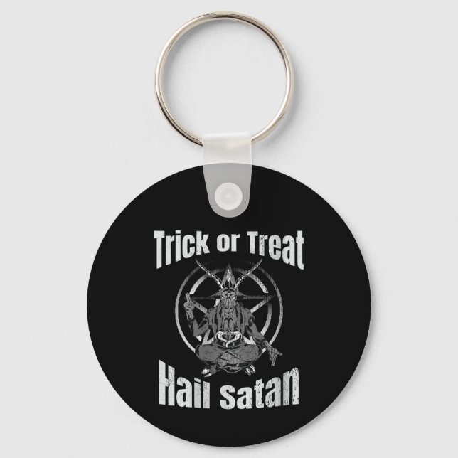 Chaveiro Trick ou Tratar Granizo Satanás Pentagram (Frente)