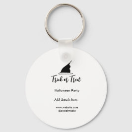 Chaveiro Trick ou trate o chapéu preto do Halloween w