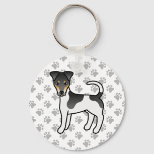 Chaveiro Tricolor Smooth Fox Terrier Cute Cartoon Cão