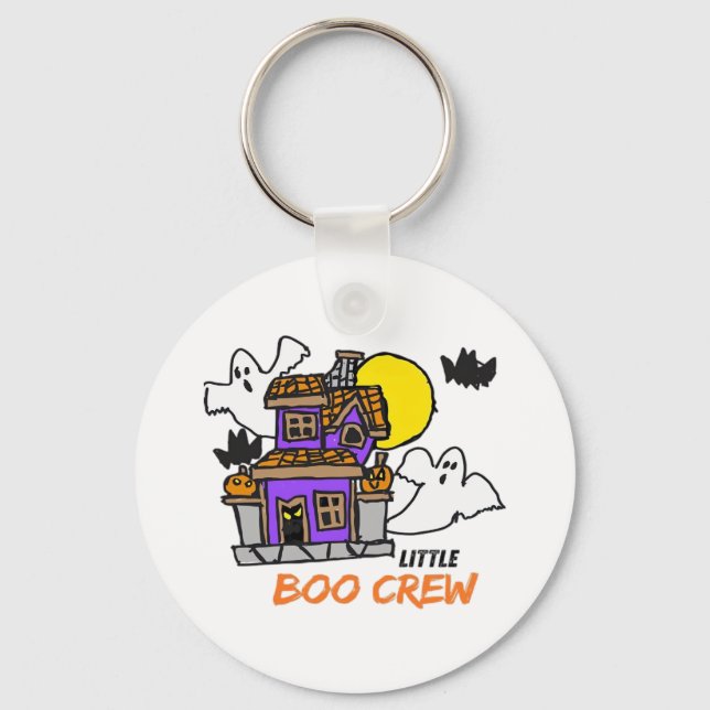 Chaveiro Tripulação Little Boo Desenhada à Mão no Halloween (Frente)