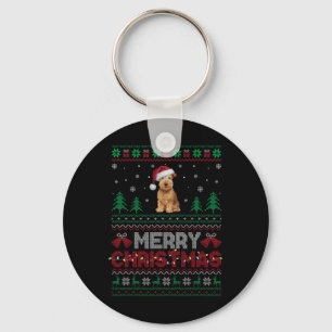 Chaveiro Tripulação Maciça Roda Terrier Cachorro Santa Hat