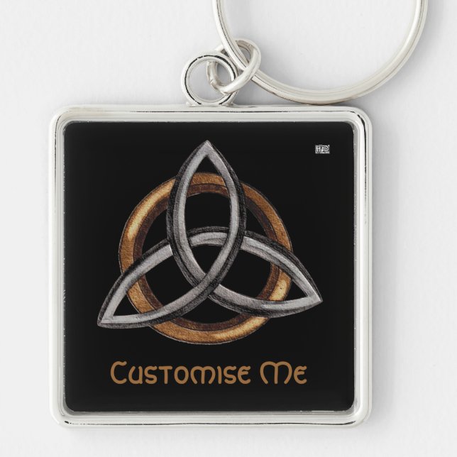 Chaveiro Triquetra (Castanho/Prata) (Frente)