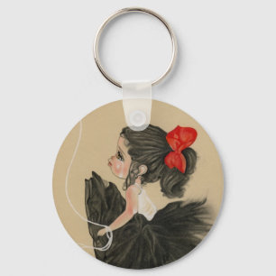 Chaveiro triste pequeno desolado da menina dos