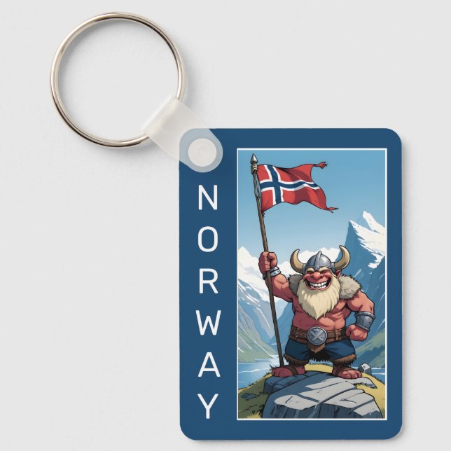 Chaveiro Troll Norueguês de Texto Personalizado (Frente)
