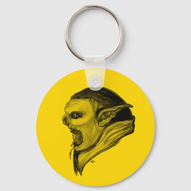 Chaveiro Troll schwarz gelb design (Frente)