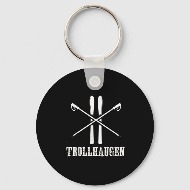Chaveiro Trollhaugen Wisconsin Ski Skier Skiing Rustic Alpi (Frente)