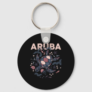 Chaveiro Tropical de Aruba Viagem de Verão de Tartaruga Aru