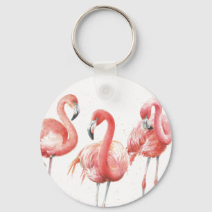 Chaveiro Tropical Família de Flamingos