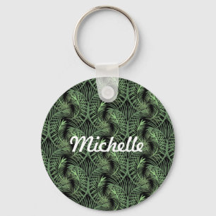 Chaveiro Tropical Palm Tree Leaf Pattern Name   Keychain
