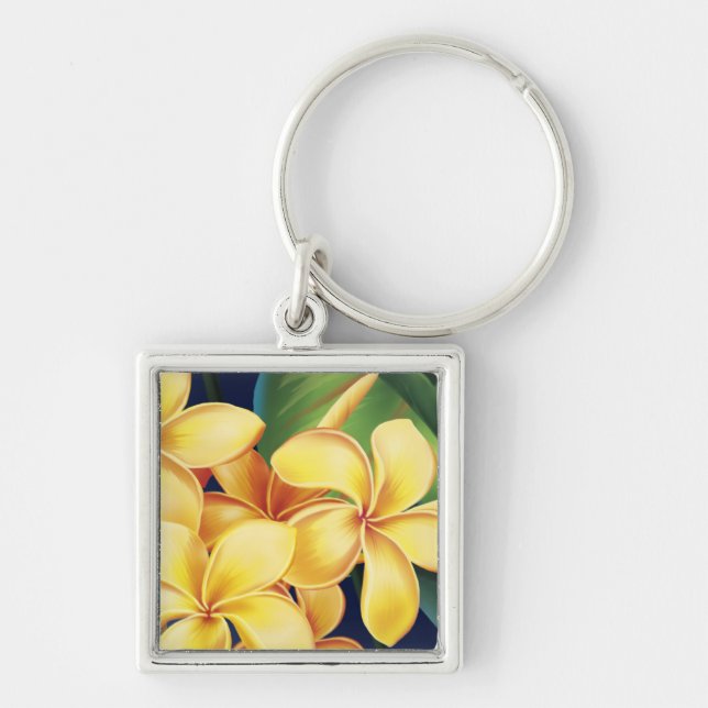 Chaveiro Tropical Paraísa Havaiana Plumeria Keyanings (Frente)