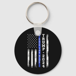 Chaveiro Trump 2024 Back The Blue Thin Blue Line American