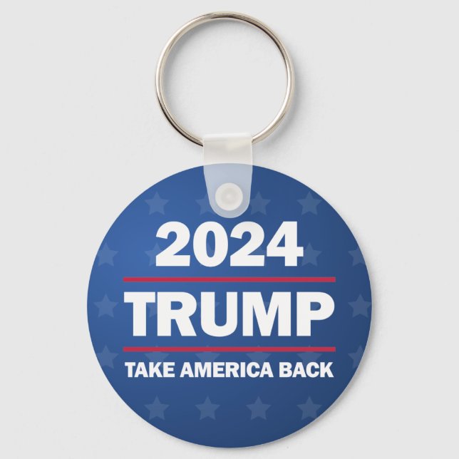 Chaveiro Trump 2024 Botão Retomar a América (Frente)