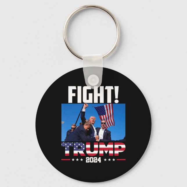 Chaveiro Trump 2024 Fight Fist Rally Trump Rally 2024 Ameri (Frente)