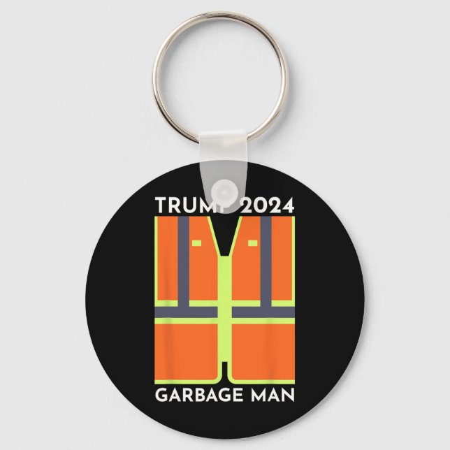 Chaveiro Trump 2024 Garbage Man Funny Garbage Patriots Supp (Frente)