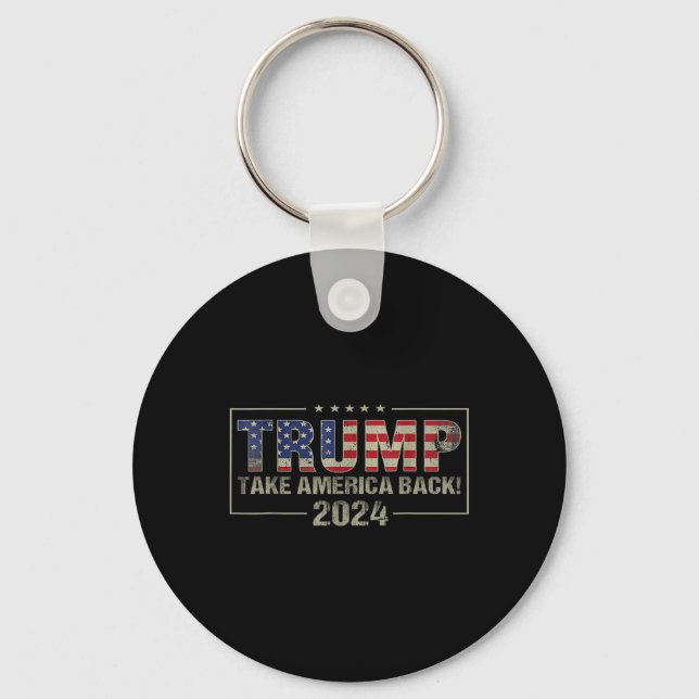 Chaveiro Trump 2024 Men da América de volta (Frente)