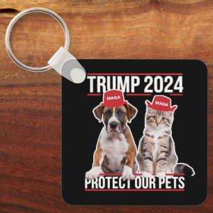 Chaveiro Trump 2024 Proteja Nossos Animais de Estimação Gat