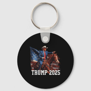 Chaveiro Trump 2025 Cavalgando Cavalo Bandeira Americana Co