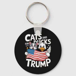 Chaveiro Trump 2025 Gatinhos e Patos Apoiam Donald Trump 