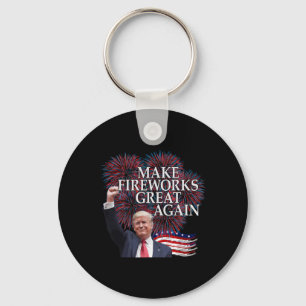 Chaveiro Trump 4 de Julho Faça Fogos de Artifício Patriótic