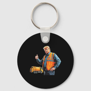 Chaveiro Trump Atira Garbyge Truck Worker Flag Americano