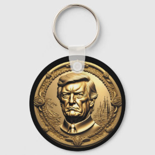 Chaveiro TRUMP CGI Colecionável Dourado Arte-Moedas Doubloo