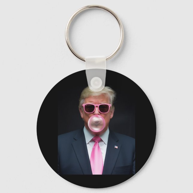 Chaveiro Trump Chiclete Rosa Presidente 47 EUA (Frente)