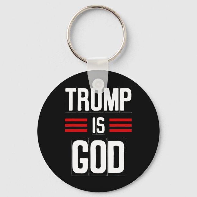 Chaveiro Trump É Deus Engraçado Trump É Deus  (Frente)