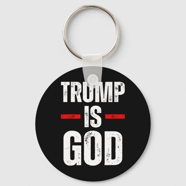 Chaveiro Trump É Deus, O Trump Engraçado É Deus (Frente)