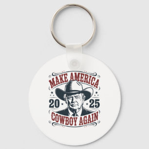 Chaveiro Trump Faça a América 2025 Cowboy Novamente Engraça