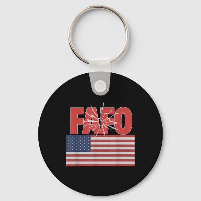 Chaveiro Trump Fafo, Funny Fafo Trump American Flag (Frente)