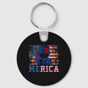 Chaveiro Trump Feliz Quatro 4 de Julho Trump Bandeira Ameri