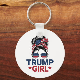 Chaveiro Trump Girl Messy Bun Trump 2024 Eleição Americana