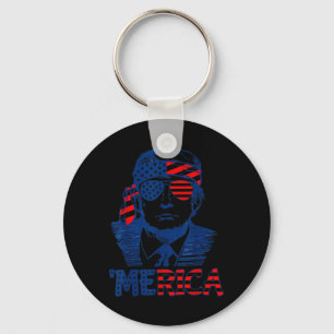 Chaveiro Trump Happy 4 De Julho Trump American Flag