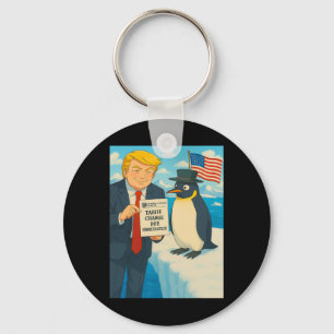 Chaveiro Trump Impondo Tarifas À Política De Animes Pinguin