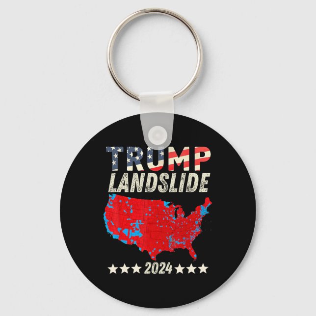 Chaveiro Trump Landslide 2024 Mapa Eleitoral de Suporte Tru (Frente)