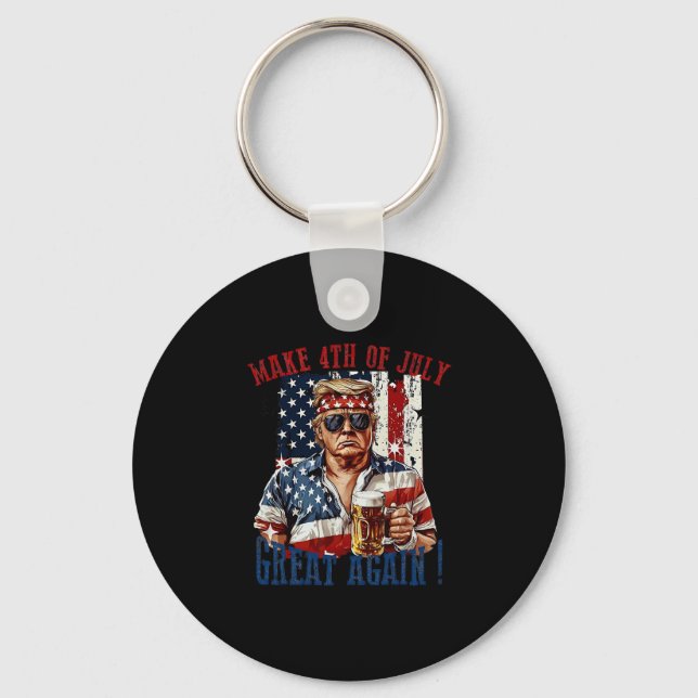 Chaveiro Trump Make 4th Of July Great Again  (Frente)