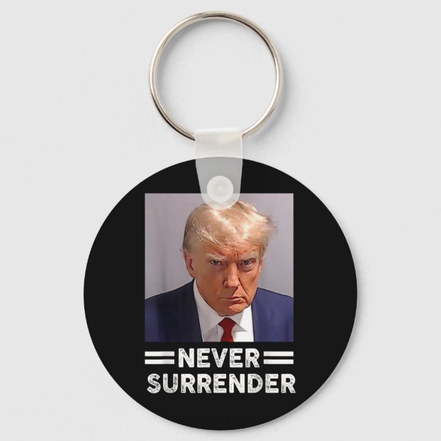 Chaveiro Trump Mug Shot Nunca Devolva O Voto De 2024 (Frente)