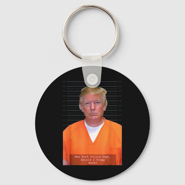Chaveiro Trump Mug Shot Range Jumpcase Parody Atrás dos Bar (Frente)