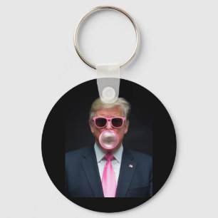 Chaveiro Trump Pink Bubble Gum Presidente 47 EUA